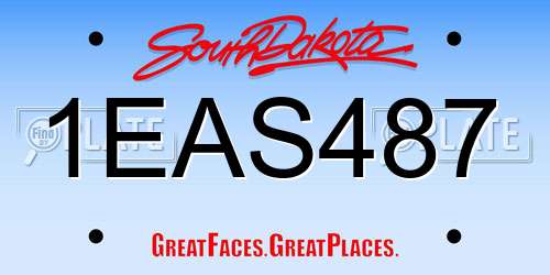 1EAS487 South Dakota License Plate