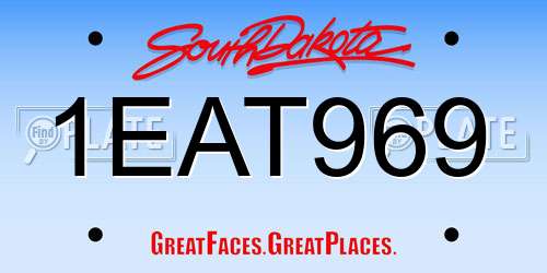 1EAT969 South Dakota License Plate