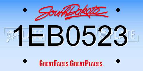 1EB0523 South Dakota License Plate