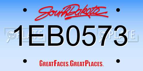 1EB0573 South Dakota License Plate