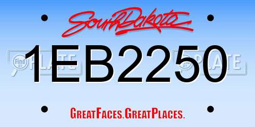 1EB2250 South Dakota License Plate