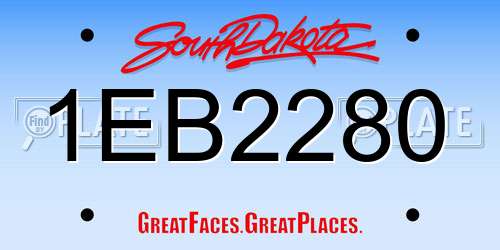 1EB2280 South Dakota License Plate