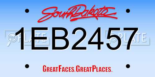 1EB2457 South Dakota License Plate