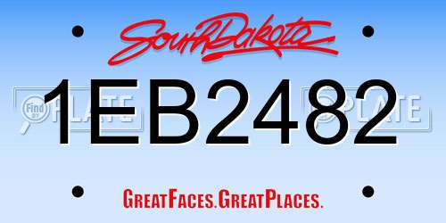1EB2482 South Dakota License Plate