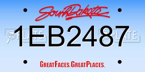 1EB2487 South Dakota License Plate