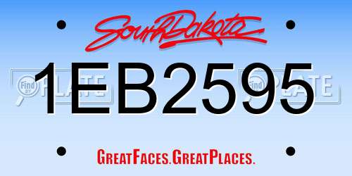 1EB2595 South Dakota License Plate