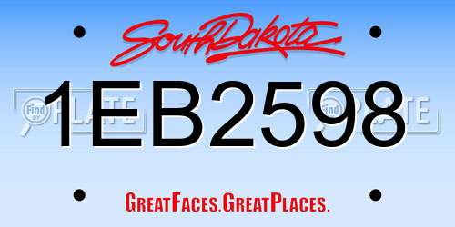 1EB2598 South Dakota License Plate