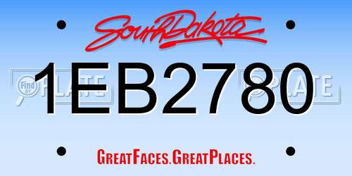 1EB2780 South Dakota License Plate