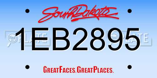 1EB2895 South Dakota License Plate