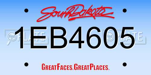 1EB4605 South Dakota License Plate