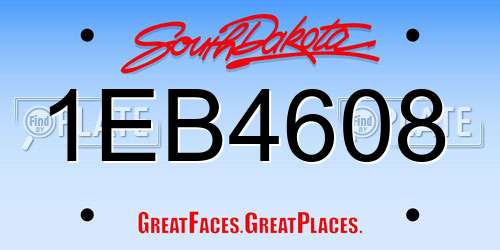 1EB4608 South Dakota License Plate