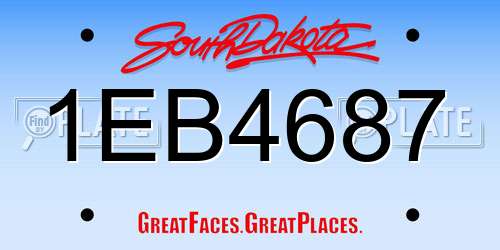 1EB4687 South Dakota License Plate