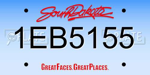1EB5155 South Dakota License Plate
