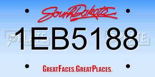 1EB5188 South Dakota License Plate