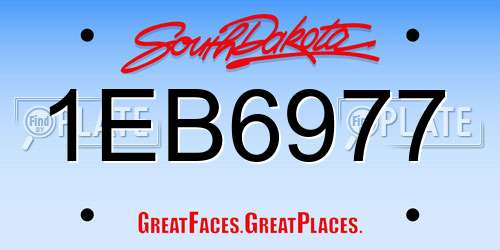 1EB6977 South Dakota License Plate
