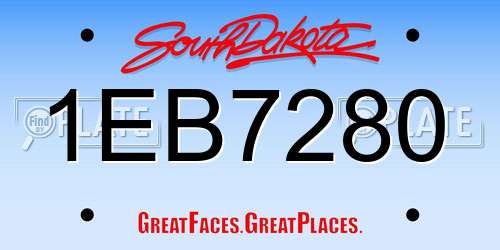1EB7280 South Dakota License Plate