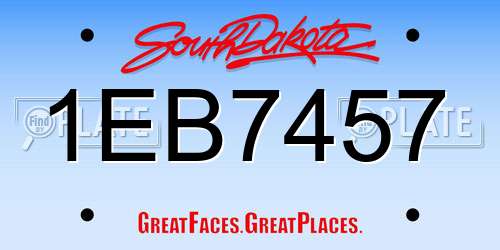 1EB7457 South Dakota License Plate