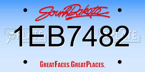 1EB7482 South Dakota License Plate