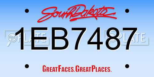 1EB7487 South Dakota License Plate