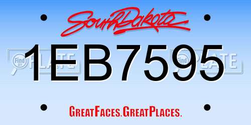 1EB7595 South Dakota License Plate