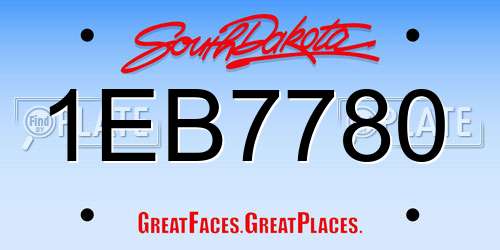 1EB7780 South Dakota License Plate