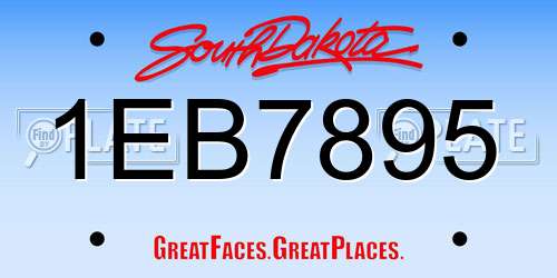 1EB7895 South Dakota License Plate