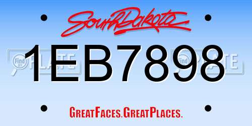 1EB7898 South Dakota License Plate