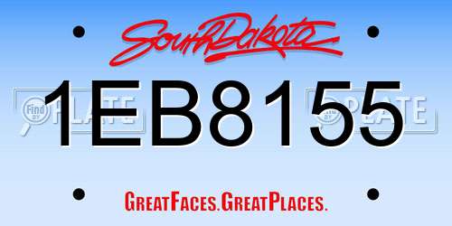 1EB8155 South Dakota License Plate