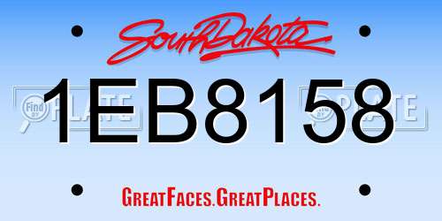 1EB8158 South Dakota License Plate
