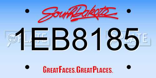 1EB8185 South Dakota License Plate