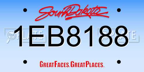 1EB8188 South Dakota License Plate