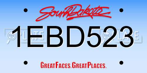 1EBD523 South Dakota License Plate