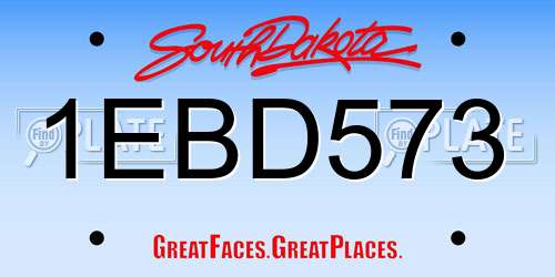 1EBD573 South Dakota License Plate