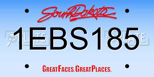 1EBS185 South Dakota License Plate
