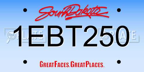 1EBT250 South Dakota License Plate