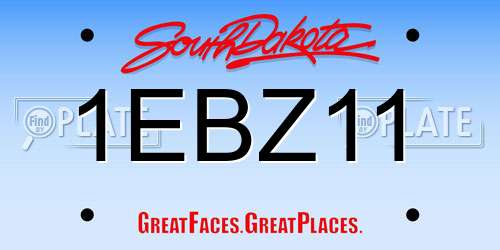 1EBZ11 South Dakota License Plate
