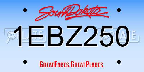 1EBZ250 South Dakota License Plate