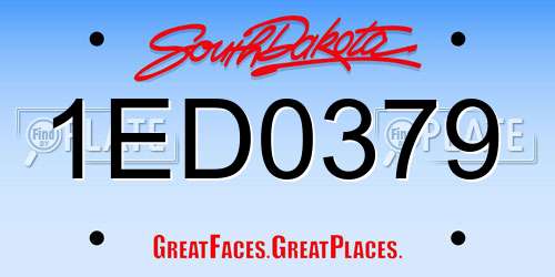 1ED0379 South Dakota License Plate