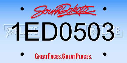 1ED0503 South Dakota License Plate