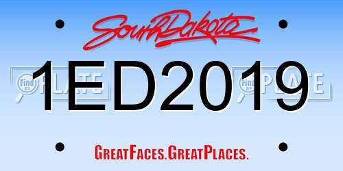 1ED2019 South Dakota License Plate