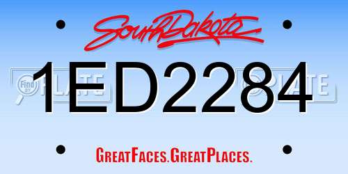 1ED2284 South Dakota License Plate