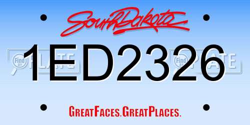 1ED2326 South Dakota License Plate