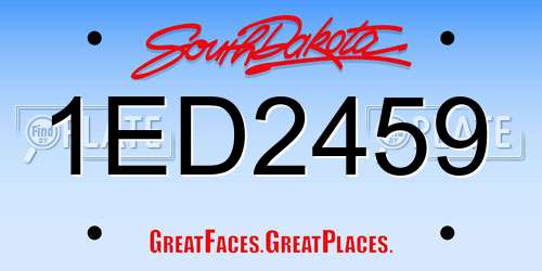 1ED2459 South Dakota License Plate
