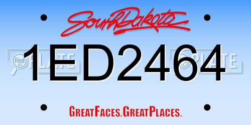 1ED2464 South Dakota License Plate