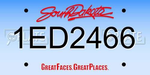 1ED2466 South Dakota License Plate