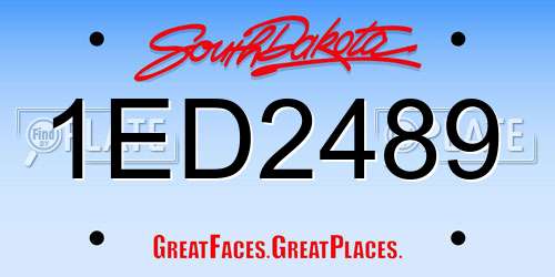 1ED2489 South Dakota License Plate