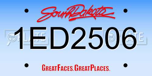 1ED2506 South Dakota License Plate