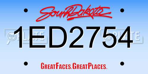 1ED2754 South Dakota License Plate