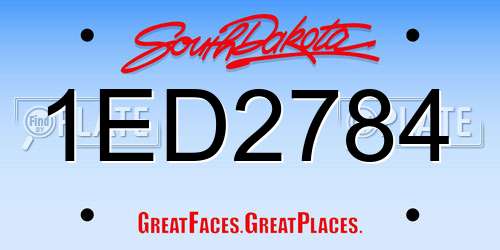1ED2784 South Dakota License Plate