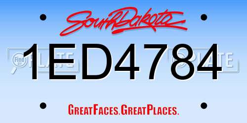 1ED4784 South Dakota License Plate
